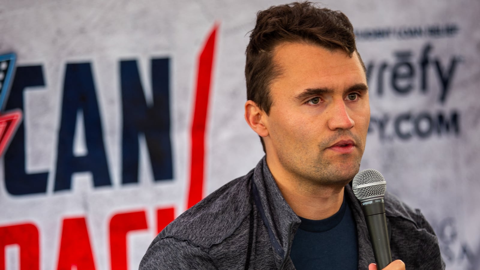 Charlie Kirk debates with CSUN students during his American Comeback tour stop at CSUN in Northridge, Calif., on March 6, 2025.