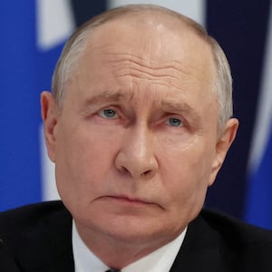 Russian President Vladimir Putin attends a meeting with commanders at the Main Admiralty on Navy Day in Saint Petersburg, Russia, July 26, 2026. Sputnik/Vyacheslav Prokofyev/Pool via REUTERS ATTENTION EDITORS - THIS IMAGE WAS PROVIDED BY A THIRD PARTY.