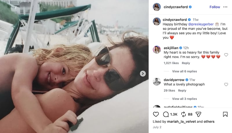 Crawford wrote a birthday post for Gerber two months before his death.