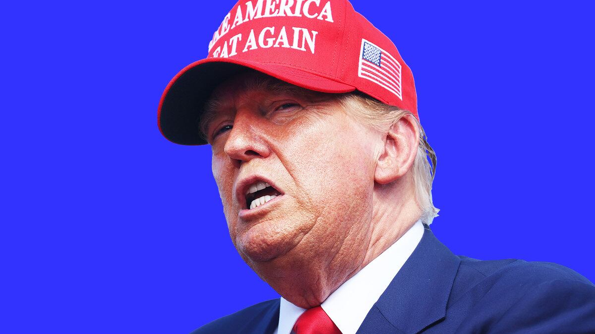 A photo illustration of Donald Trump