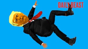 Illo illustration of Donald Trump falling through mid-air