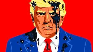 Donald Trump, oil covered illustration