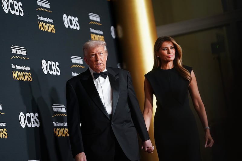 US President Donald Trump arrives for the 48th Kennedy Center Honors gala at the Kennedy Center in Washington, DC, on December 7, 2025. (Photo by Alex WROBLEWSKI / AFP via Getty Images)