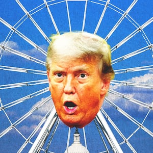 Donald Trump's head on top of the State Fair ferris wheel