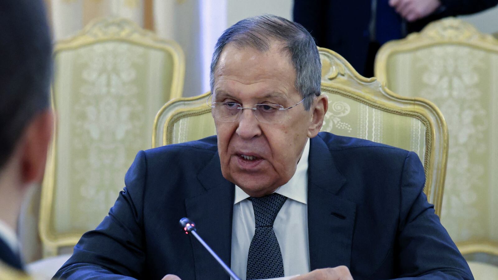 Russian Foreign Minister Sergei Lavrov meets his Serbian counterpart in Moscow, on February 17, 2025. (Photo by TATYANA MAKEYEVA / POOL / AFP) (Photo by TATYANA MAKEYEVA/POOL/AFP via Getty Images)