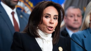 Jeanine Pirro, the U.S. attorney for Washington, D.C., conducts a news conference at the Department of Justice on Thursday, December 4, 2025, announcing the arrest of Brian Cole Jr., who allegedly placed pipe bombs near the Republican and Democratic National Committee offices on January 6, 2021.