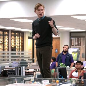 Sabrina Impacciatore as Esmeralda, Oscar Nunez as Oscar, Domhnall Gleeson as Ned, and Gbemisola Ikumelo as Adelola.