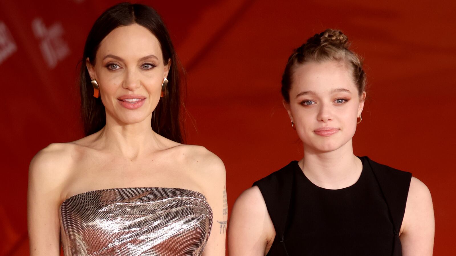 Angelina Jolie (L) and Shiloh Jolie (R)