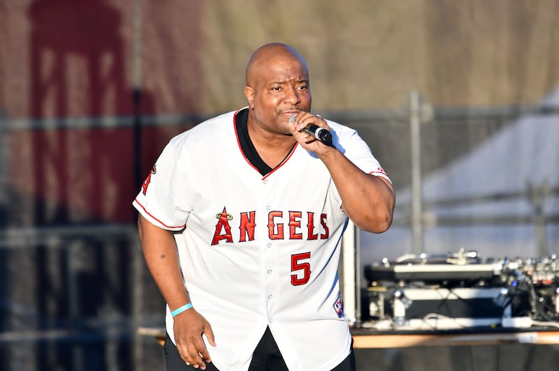 Rapper Young MC performs onstage during Hammer's House Party at Five Point Amphitheater on July 13, 2019 in Irvine, California.