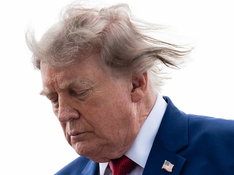 President Donald Trump walks off of Air Force One at Newark Liberty International Airport on August 7, 2026