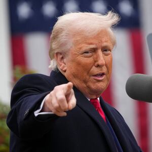 WASHINGTON, DC - APRIL 02: U.S. President Donald Trump gestures while speaking during a “Make America Wealthy Again” trade announcement event in the Rose Garden at the White House on April 2, 2025 in Washington, DC. Touting the event as “Liberation Day”, Trump is expected to announce additional tariffs targeting goods imported to the U.S. (Photo by Andrew Harnik/Getty Images)