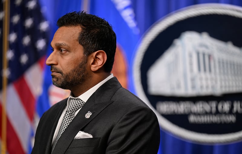 Federal Bureau of Investigation (FBI) Director Kash Patel attends a press conference held by Acting U.S. Attorney General Todd Blanche at the Department of Justice in Washington, D.C., U.S., April 21, 2026.