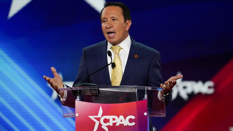 Louisiana Attorney General Jeff Landry speaks during general session at the Conservative Political Action Conference (CPAC) in Dallas, Texas, U.S., August 4, 2022.