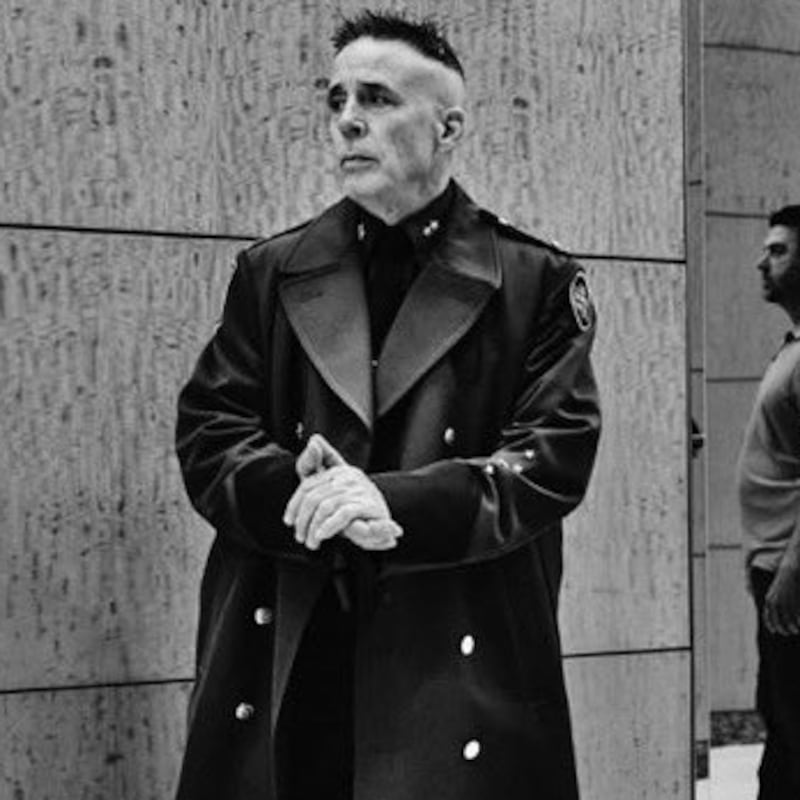 The black and white photo of Border Patrol chief Gregory Bovino in a long SS-style trenchcoat sparked 'Nazi' memes.