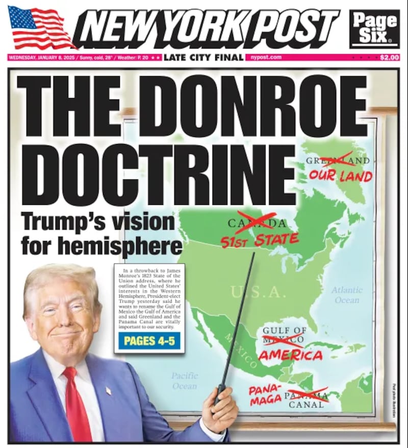 NEW YORK POST: The Donroe Doctrine. Trump's vision for hemisphere