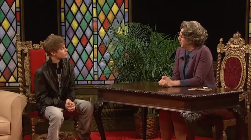 Justin Bieber and Dana Carvey on "SNL"