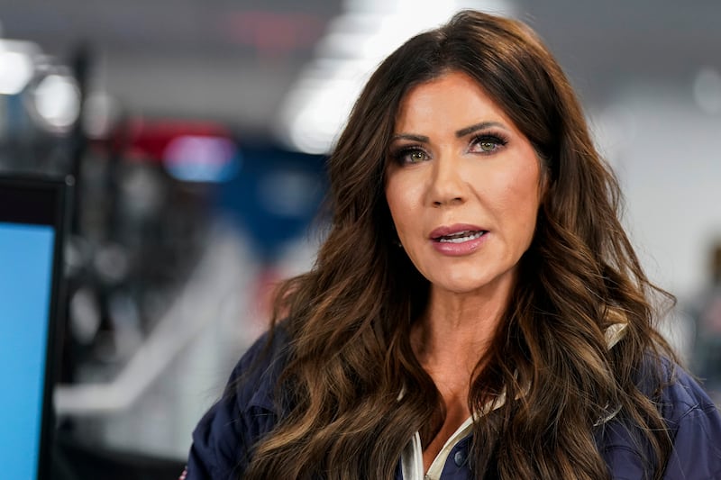 Secretary of Homeland Security Kristi Noem speaks during a news conference in the National Response Coordination Center at the Federal Emergency Management Agency (FEMA) headquarters on January 24, 2026 in Washington, DC.