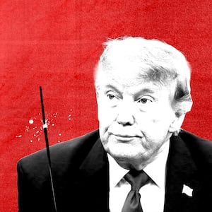 Donald Trump with one sad sparkler.