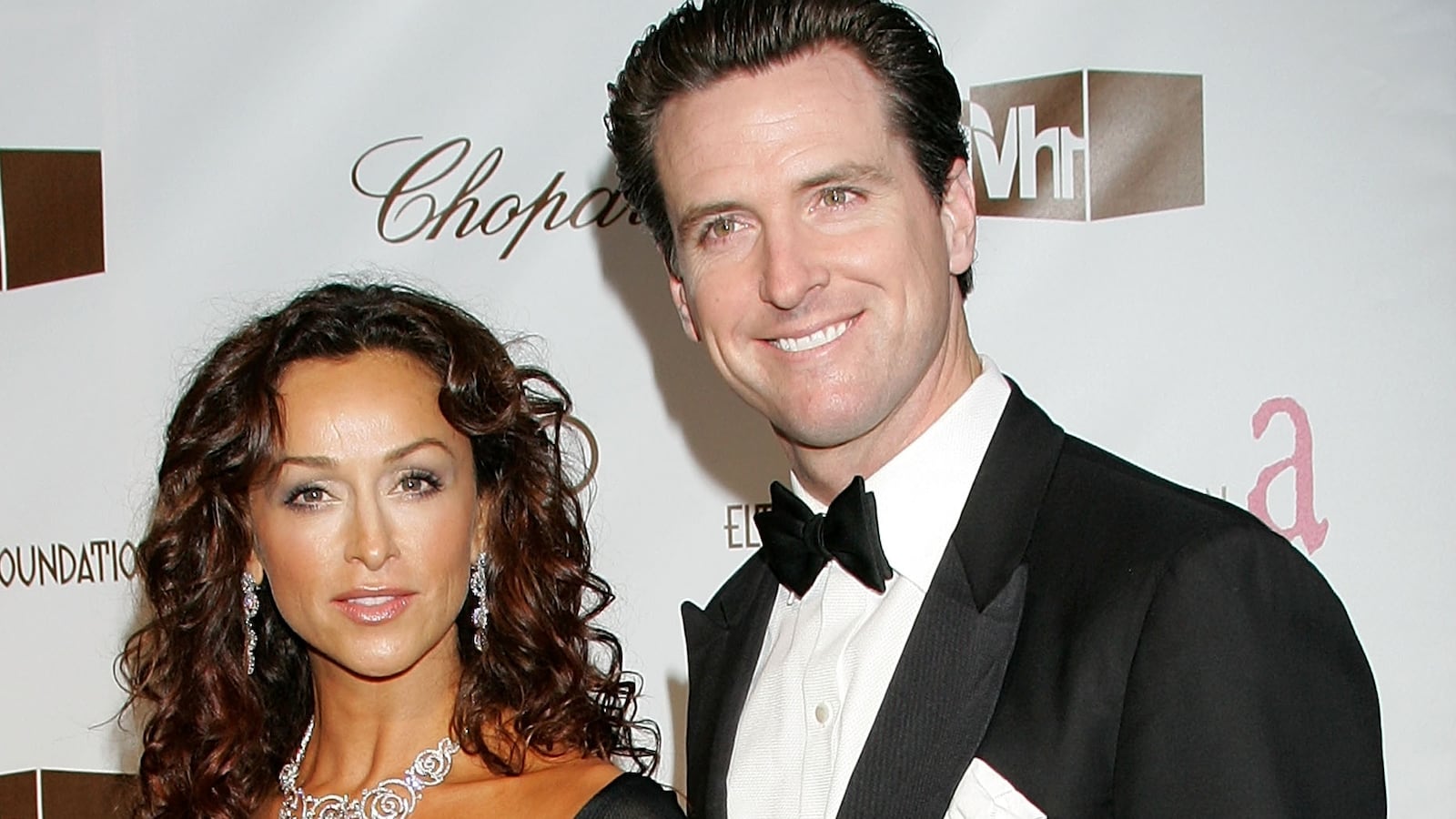 WEST HOLLYWOOD, CA - MARCH 05: Actress Sofia Milos and San Francisco Mayor Gavin Newsom arrive at the 14th Annual Elton John Academy Awards viewing party held at the Pacific Design Center on March 5, 2006 in West Hollywood, California.