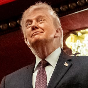 President Donald Trump and First Lady Melania Trump attend the opening night of "Chicago" at the Kennedy Center in Washington, DC, on March 31, 2026.