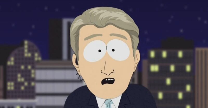 South Park, Fox News host Trace Gallagher talking about Trump's relationship with Satan.