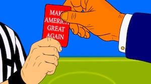 Donald Trump, FIFA red card illustration
