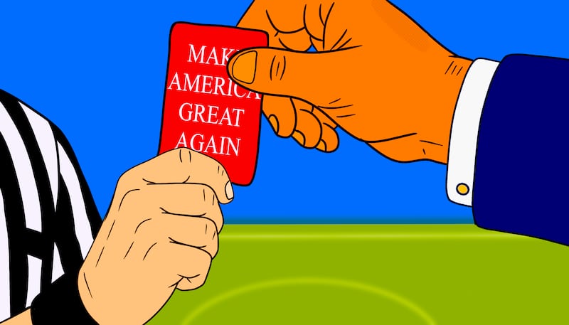 Donald Trump, FIFA red card illustration