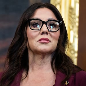 UNITED STATES - NOVEMBER 4: Labor Secretary Lori Chavez-DeRemer attends a news conference with House Republican leadership in the U.S. Capitol on the government shutdown on Tuesday, November 4, 2025. (Tom Williams/CQ-Roll Call, Inc via Getty Images)
