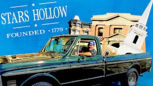 Scott Patterson in his iconic truck at the Gilmore Girls Pop-up
