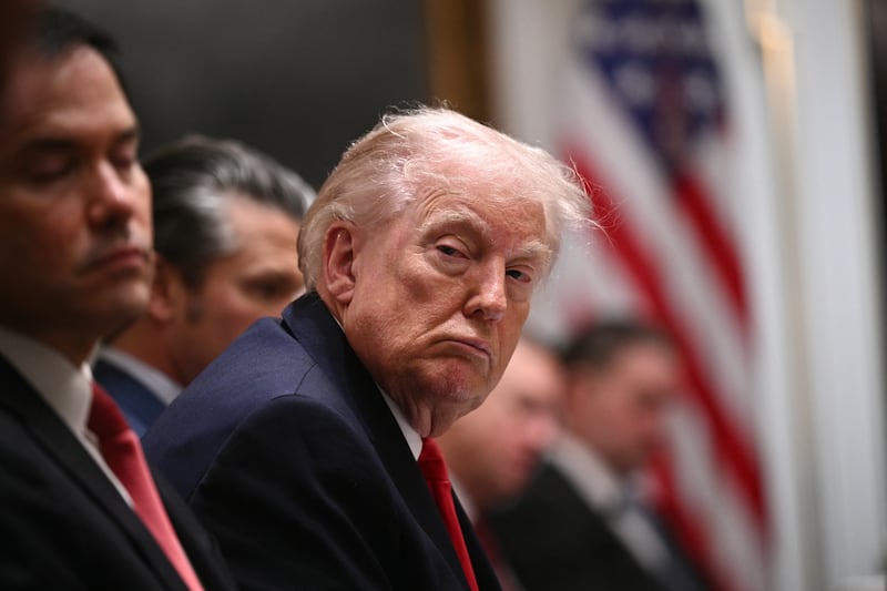 President Donald Trump insisted on Thursday that he was not sleeping in his previous Cabinet meetings when he had his eyes closed, but said he shut his eyes because the meetings were "pretty boring."