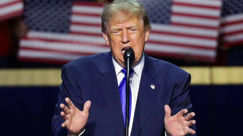 President Donald Trump speaks on stage on the first day of the 2026 Republican National Convention at the American Airlines Center on September 09, 2026 in Dallas, Texas. U.S. President Donald Trump will headline the Republican National Committee's first-ever midterm convention as he aims to highlight his administration’s achievements and rally support for GOP candidates just two months before the upcoming elections being held on November 3.