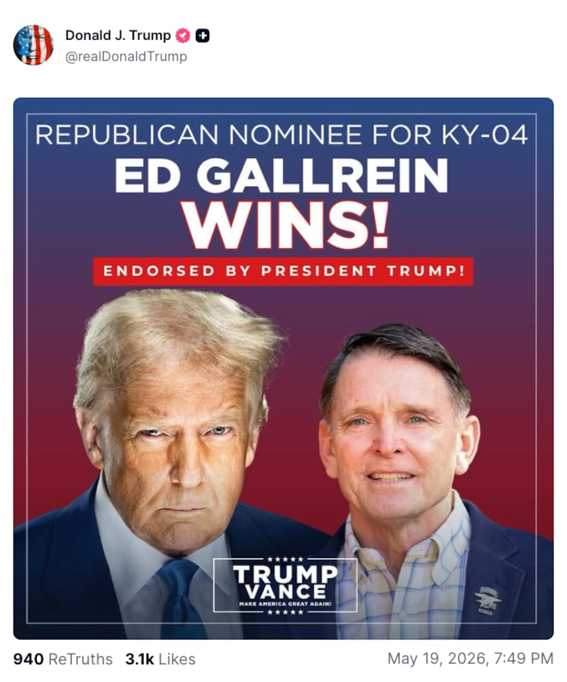donald trump ed gallrein truth social