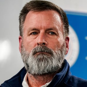 WASHINGTON, DC - JANUARY 24: Office of Response and Recovery Director Gregg Phillips listens as U.S. Secretary of Homeland Security Kristi Noem speaks during a news conference in the National Response Coordination Center at the Federal Emergency Management Agency (FEMA) headquarters on January 24, 2026 in Washington, DC. A massive winter storm is bringing frigid temperatures, ice, and snow to nearly 200 million Americans. (Photo by Al Drago/Getty Images)