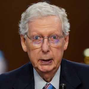 U.S. Senator Mitch McConnell (R-KY) speaks on behalf of one of U.S. President Donald Trump's judicial nominees during a Senate Judiciary Committee confirmation hearing on Capitol Hill in Washington, D.C., U.S., July 30, 2025. REUTERS/Elizabeth Frantz