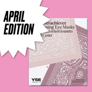 A collage of products on a pink background.