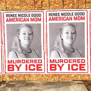 Businesses boarded up in parts of Minneapolis display posters of Renee Nicole Good