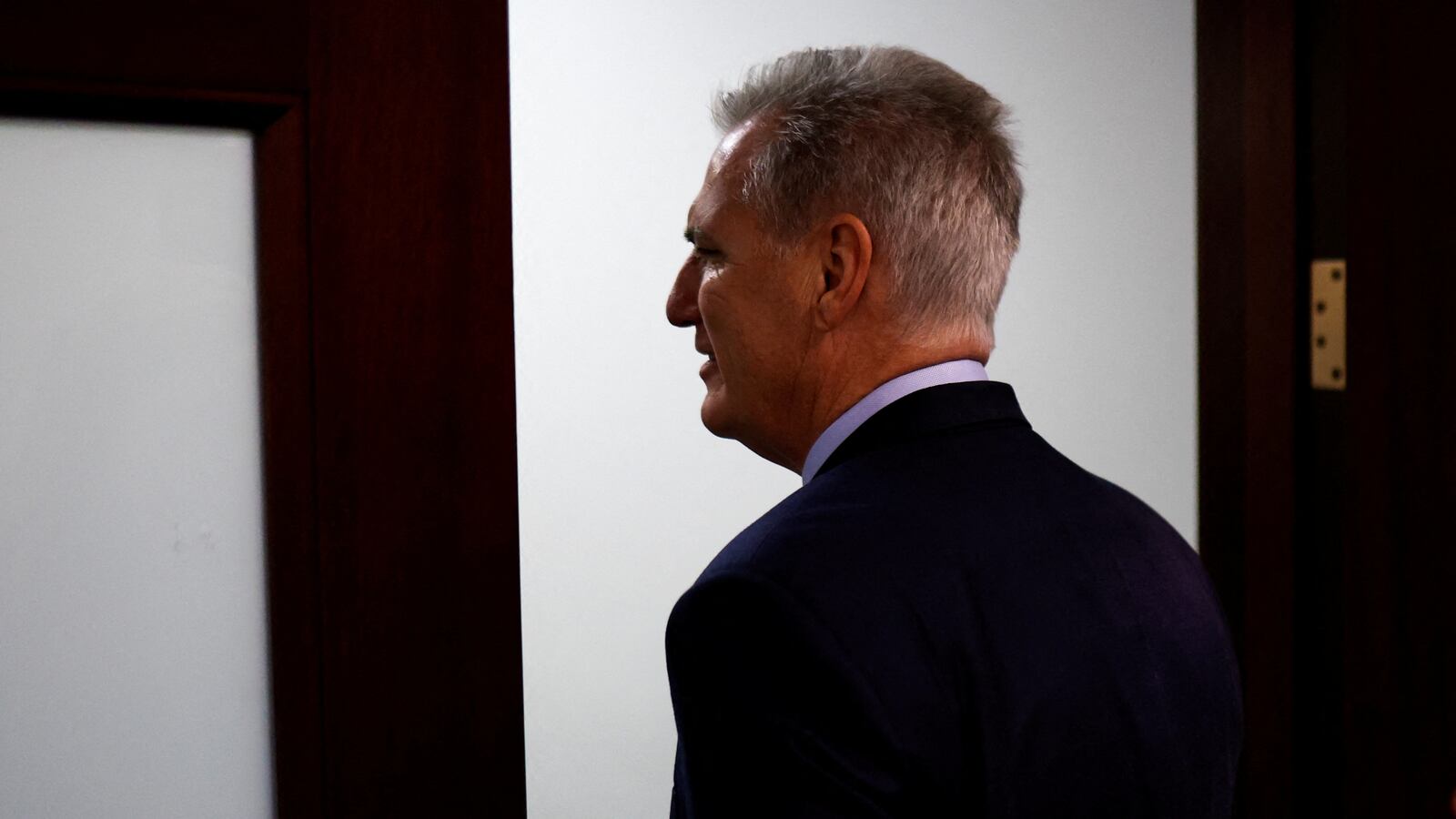 Speaker Kevin McCarthy (R-CA) arrives for a House Republican conference meeting