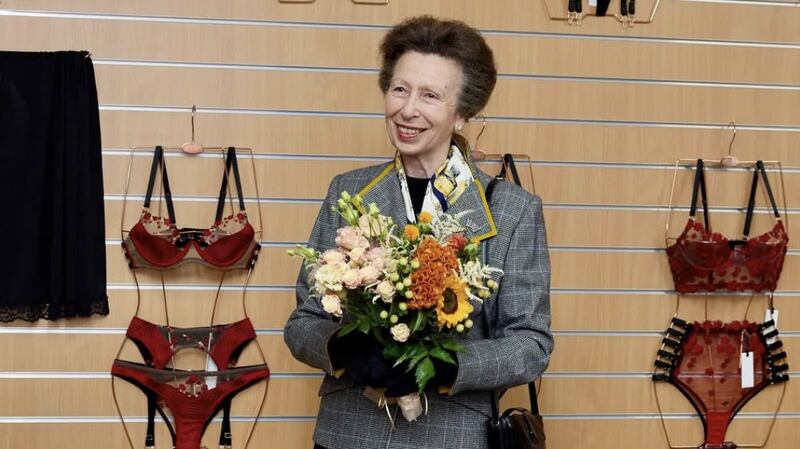 Princess Anne pictured alongside lingerie garments during a recent royal outing.