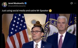 Jared Moskowitz trolled Mike Johnson with his own AI video which he posted on X.