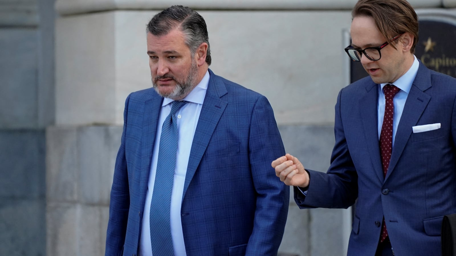 Ted Cruz leaves the Capitol building in Washington, D.C.