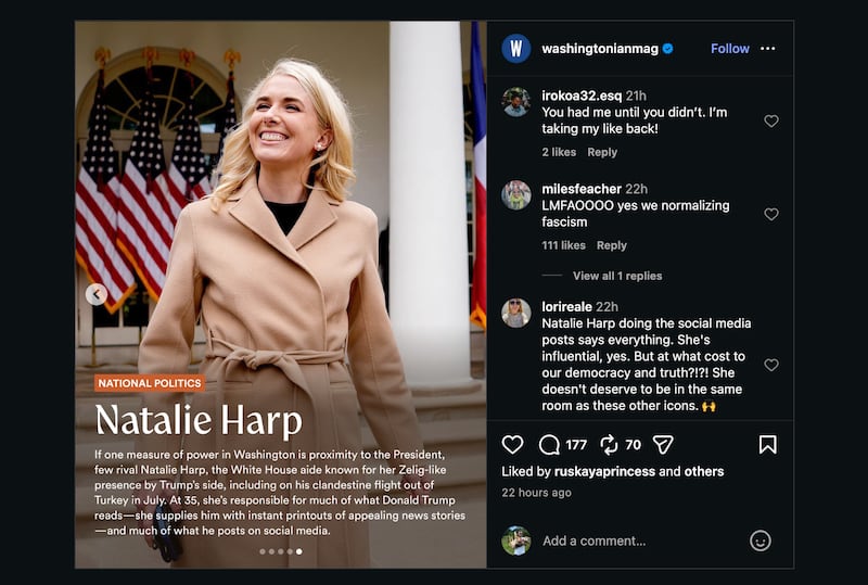 There was no shortage of outrage in the comments on the Washingtonian’s post.
