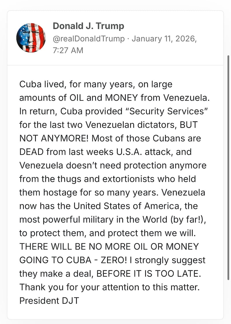 Donald Trump publicly threatened Cuba and warned the country to make a deal "before it is too late" on Sunday morning.