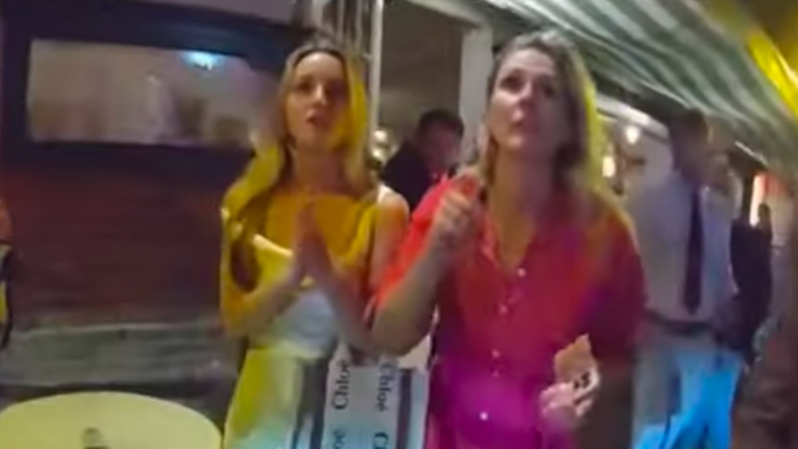 Officers had to arrest the two women outside a bar