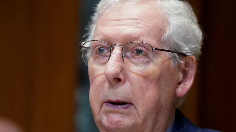 Senator Mitch McConnell (R-KY) in better health attending a Senate Appropriations Committee hearing.