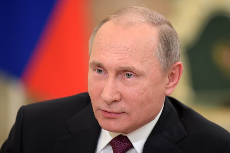 Russian President Vladimir Putin gives an interview to Japanese Nippon Television and Yomiuri newspaper at the Kremlin in Moscow, Russia, December 7, 2016. Picture taken December 7, 2016. Sputnik/Kremlin/Alexei Druzhinin via REUTERS ATTENTION EDITORS - THIS IMAGE WAS PROVIDED BY A THIRD PARTY. EDITORIAL USE ONLY.