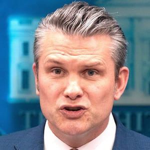 Defense Secretary Pete Hegseth speaks to reporters at a briefing on Monday, April 6, 2026 at the White House in Washington, D.C.