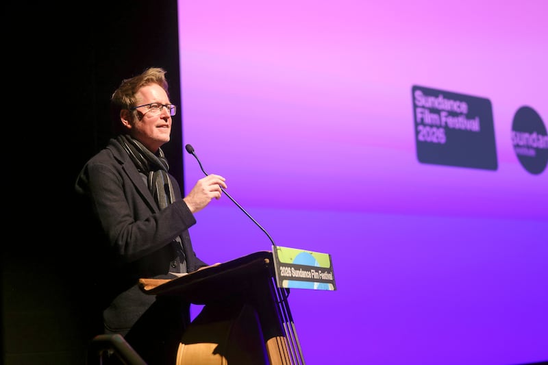 PARK CITY, UTAH - JANUARY 26: Andrew Stanton speaks onstage during the "In the Blink of an Eye" World Premiere during the 2026 Sundance Film Festival on January 26, 2026 in Park City, Utah. (Photo by Randy Shropshire/Getty Images for Searchlight Pictures)