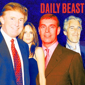 A photo illustration of Donald Trump, Melania Trump, Prince Andrew, and Jeffrey Epstein.