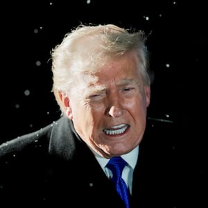 President Donald Trump speaks to reporters before boarding Marine One on the South Lawn of the White House on February 06, 2026 in Washington, DC.