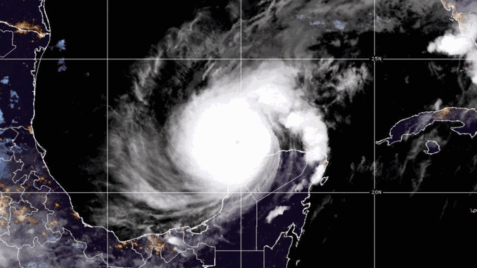 A satellite image shows Hurricane Milton in the Gulf of Mexico.